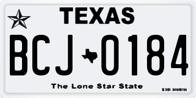 TX license plate BCJ0184