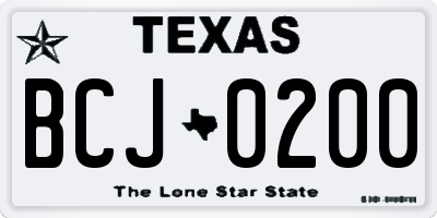TX license plate BCJ0200