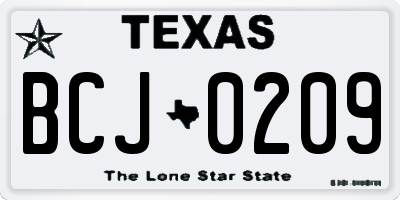 TX license plate BCJ0209