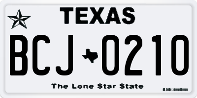 TX license plate BCJ0210
