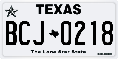 TX license plate BCJ0218
