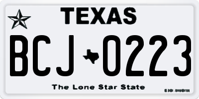 TX license plate BCJ0223