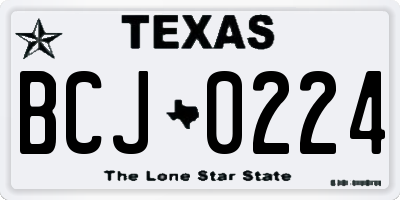 TX license plate BCJ0224
