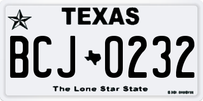 TX license plate BCJ0232