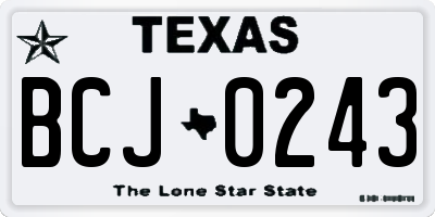 TX license plate BCJ0243