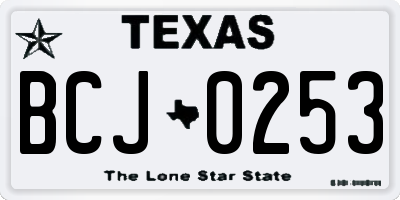 TX license plate BCJ0253