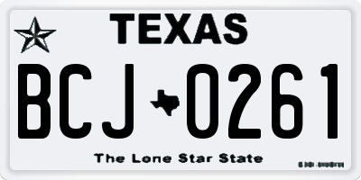 TX license plate BCJ0261