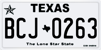 TX license plate BCJ0263