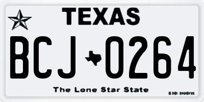 TX license plate BCJ0264