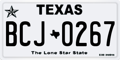 TX license plate BCJ0267