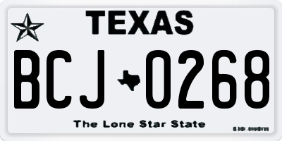 TX license plate BCJ0268