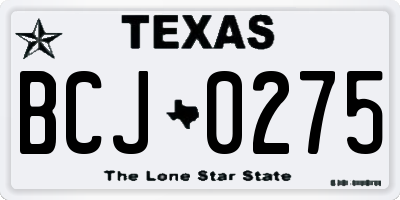 TX license plate BCJ0275