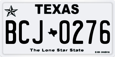TX license plate BCJ0276