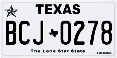 TX license plate BCJ0278