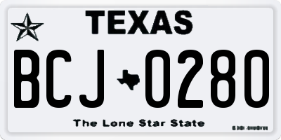 TX license plate BCJ0280