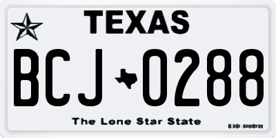 TX license plate BCJ0288