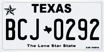 TX license plate BCJ0292