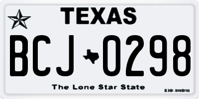 TX license plate BCJ0298