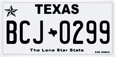TX license plate BCJ0299