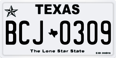 TX license plate BCJ0309
