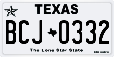 TX license plate BCJ0332