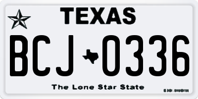 TX license plate BCJ0336