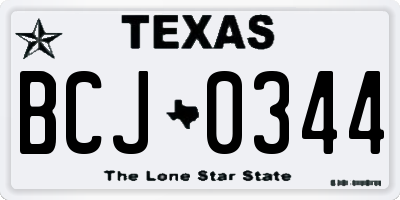TX license plate BCJ0344