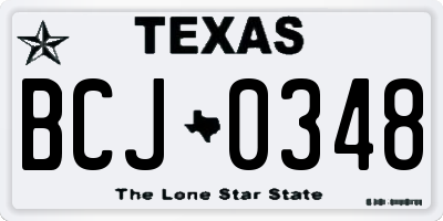 TX license plate BCJ0348