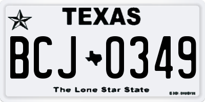 TX license plate BCJ0349