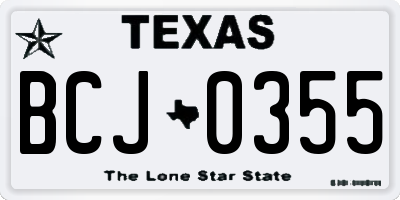 TX license plate BCJ0355