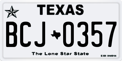 TX license plate BCJ0357