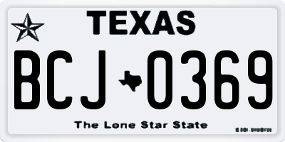 TX license plate BCJ0369