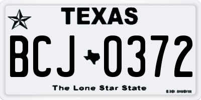 TX license plate BCJ0372