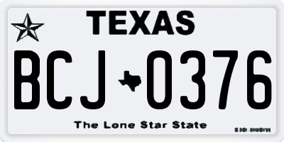 TX license plate BCJ0376