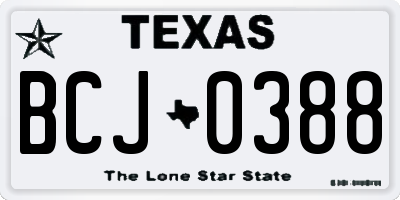 TX license plate BCJ0388