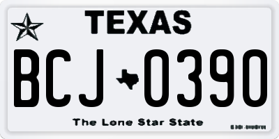TX license plate BCJ0390