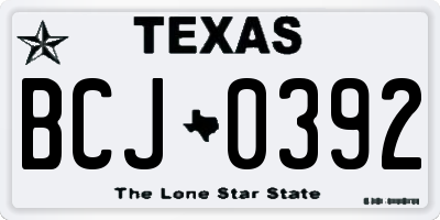 TX license plate BCJ0392