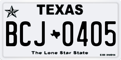 TX license plate BCJ0405