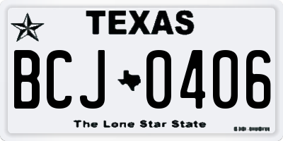 TX license plate BCJ0406