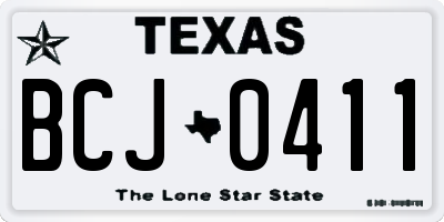 TX license plate BCJ0411