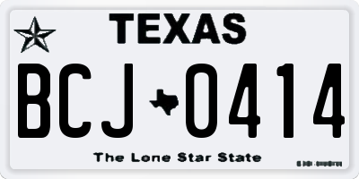 TX license plate BCJ0414