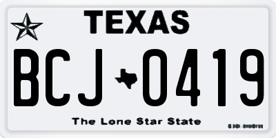 TX license plate BCJ0419