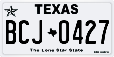 TX license plate BCJ0427