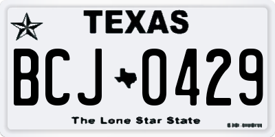 TX license plate BCJ0429