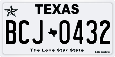 TX license plate BCJ0432