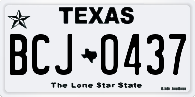 TX license plate BCJ0437