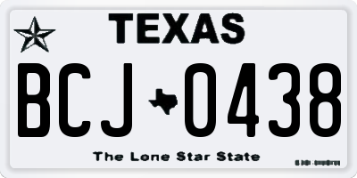 TX license plate BCJ0438
