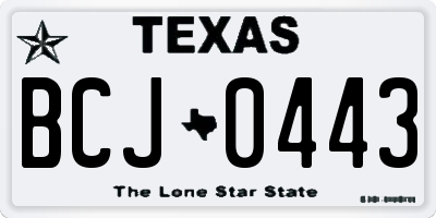 TX license plate BCJ0443