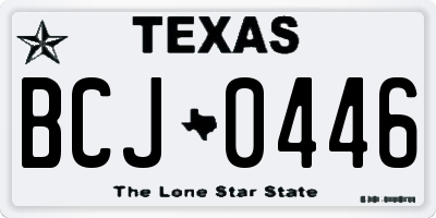 TX license plate BCJ0446