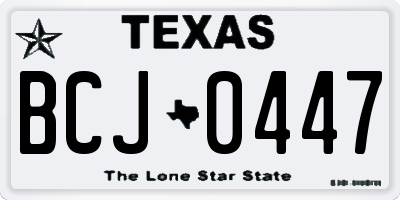 TX license plate BCJ0447
